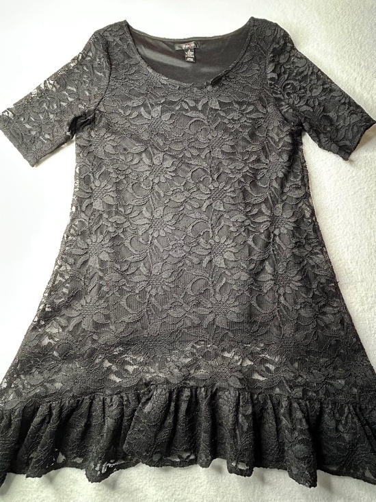 Style & Co. Dresses & Skirts - Style & Co. Vintage Y2K Black Lace Sheer Dress Floral Black Medium Midi